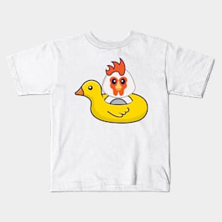 Cute chicken With Duck buoy. Kids T-Shirt